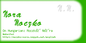 nora moczko business card